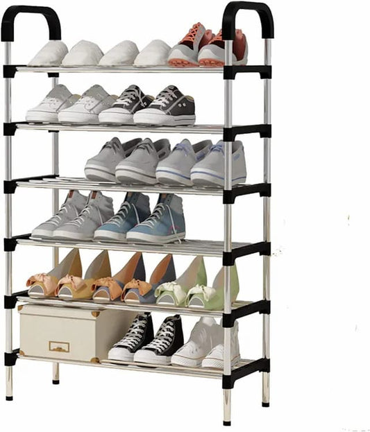 6 Layer shoe rack Heavyweight Organize Tier Colored stainless steel Stackable Shoes Amazing Organizer Storage Stand