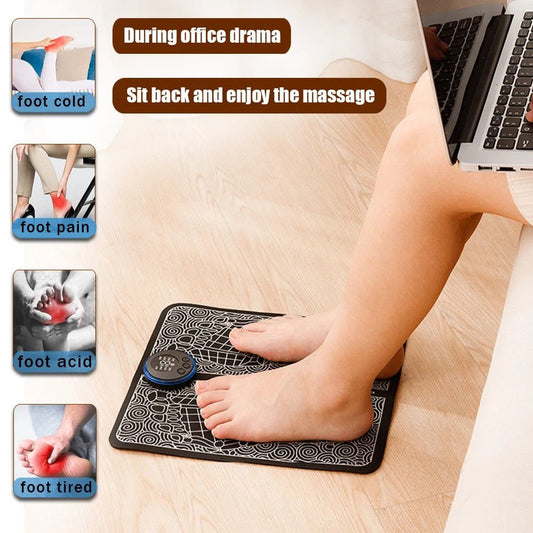 EMS Foot Massager Pad Improve Blood Circulation Relieve Ache Pain USB Rechargeable