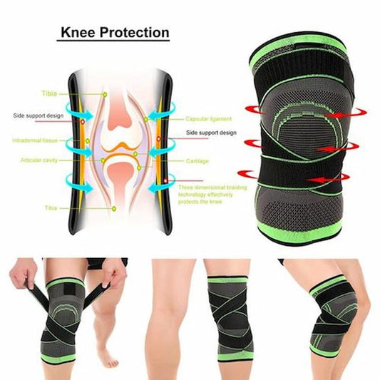 Pack of 2 Sports Knee Support Pads Braces Adjustable Knee Sleeves for Knee Pain Relief 2 Pieces