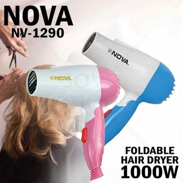 Nova 1290 Professional Foldable Hair Dryer 1000W (Multicolor)