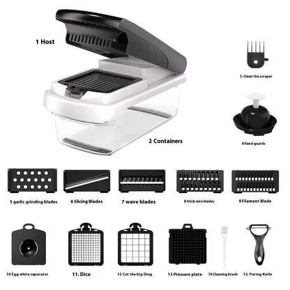 ullstar The Original Pro Chopper - Vegetable Chopper and Spiralizer, Food Chopper with Container, Fruit Slicer, Kitchen Gadgets & Accessories, Home Essentials (4 in 1, White)