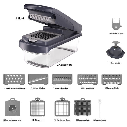 ullstar The Original Pro Chopper - Vegetable Chopper and Spiralizer, Food Chopper with Container, Fruit Slicer, Kitchen Gadgets & Accessories, Home Essentials (4 in 1, White)