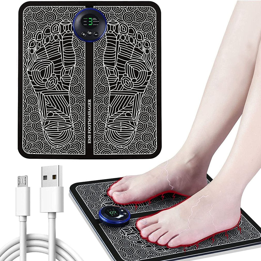 EMS Foot Massager Pad Improve Blood Circulation Relieve Ache Pain USB Rechargeable