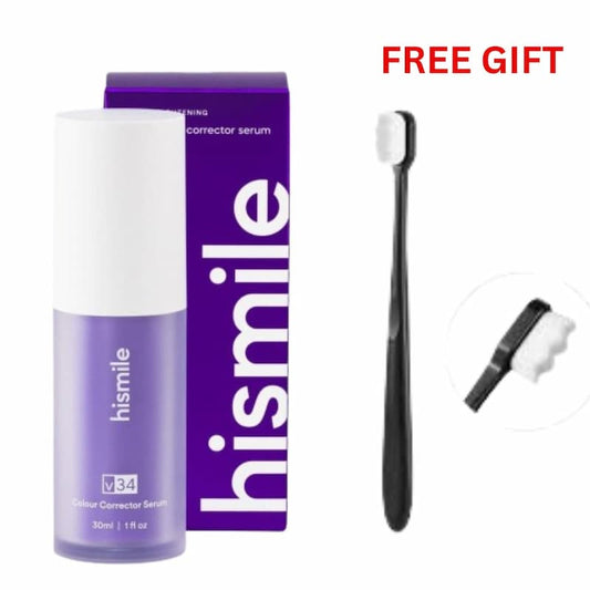 Hismile v34 Color Corrector Toothpaste - Instant Teeth Whitening with Free Tooth Brush