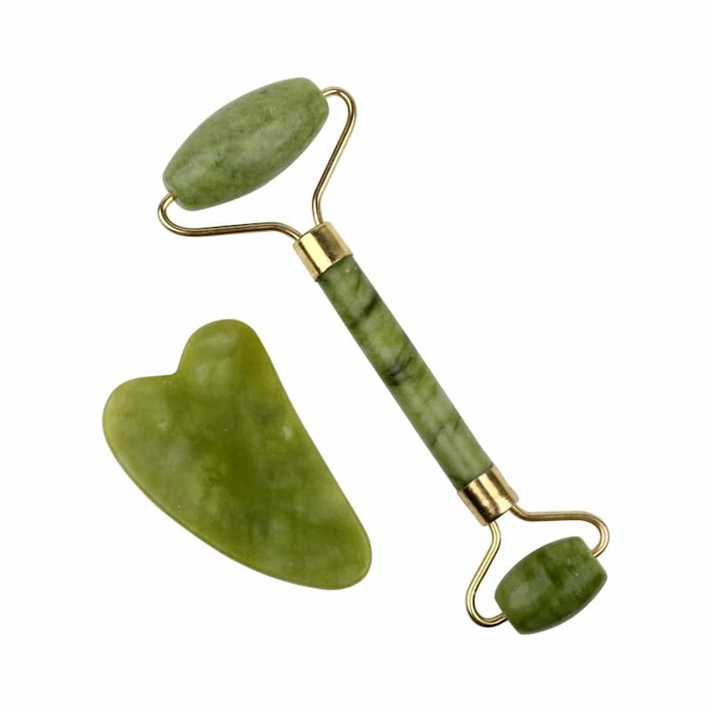 Bundle of 2 Jade Roller and 2 Gua Sha Natural Stone Set