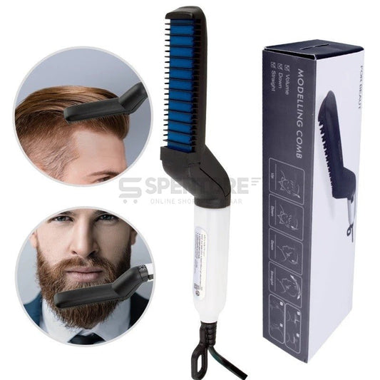Men Quick Beard Straightener Multifunctional Electric Ionic Beard Straightening Hair Style Hot Comb Curling Curler Show Cap Tool Styling Accessories