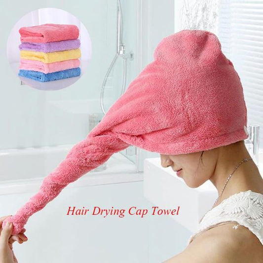 Pack of 3 Microfiber Bathing Quick Dry Hair Drying Towel Head Wrap Hat Super Absorbent Shower Cap