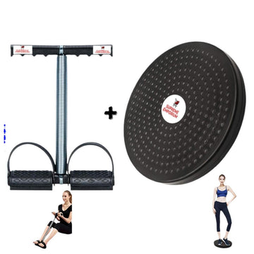 Pack Of 2 - Waist Trimmer Twister Disc + Tummy Trimmer Single - Black