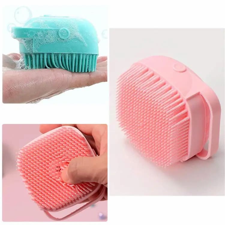 Pack of 3 Silicone Bath Body Brush, Exfoliating Body Scrubber Brush with Soap Dispenser, Ultra Soft Bath Sponge Shower Brush and Body Massager 3 pieces